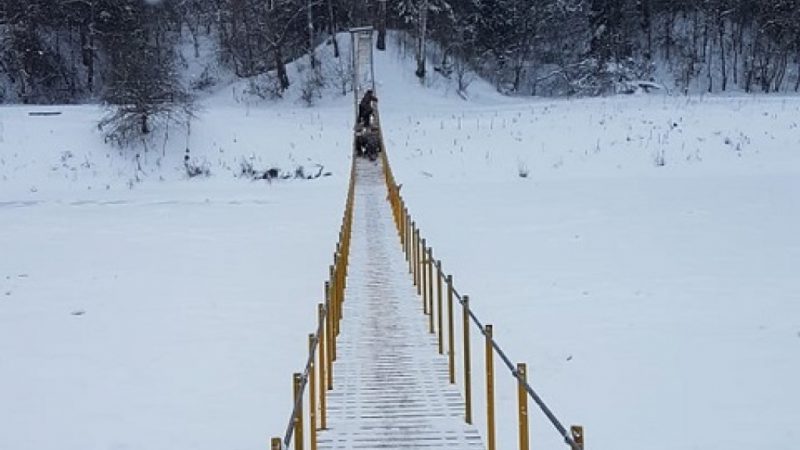 Капитальный ремонт подвесного моста сделали между деревнями Марково и Марс