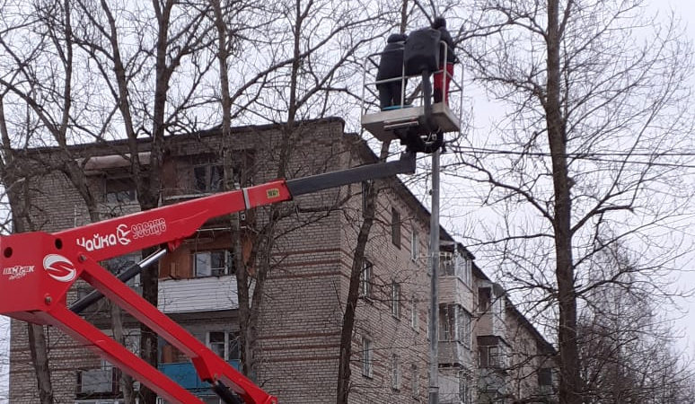 В Рузском округе ремонтируют фонари