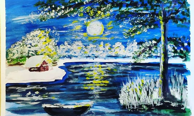 Для пожилых ружан провели урок рисования