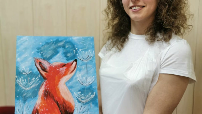 Дороховчане рисовали лисенка