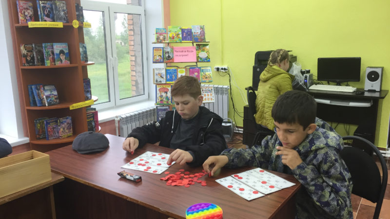 Лидинцы развлекались  в библиотеке