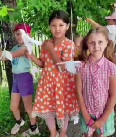 Дороховчане запустили в небо журавликов