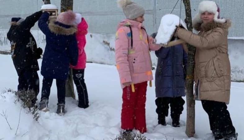 Колюбакинцы подкармливают птиц