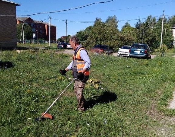В Рузском округе скашивают траву и борщевик