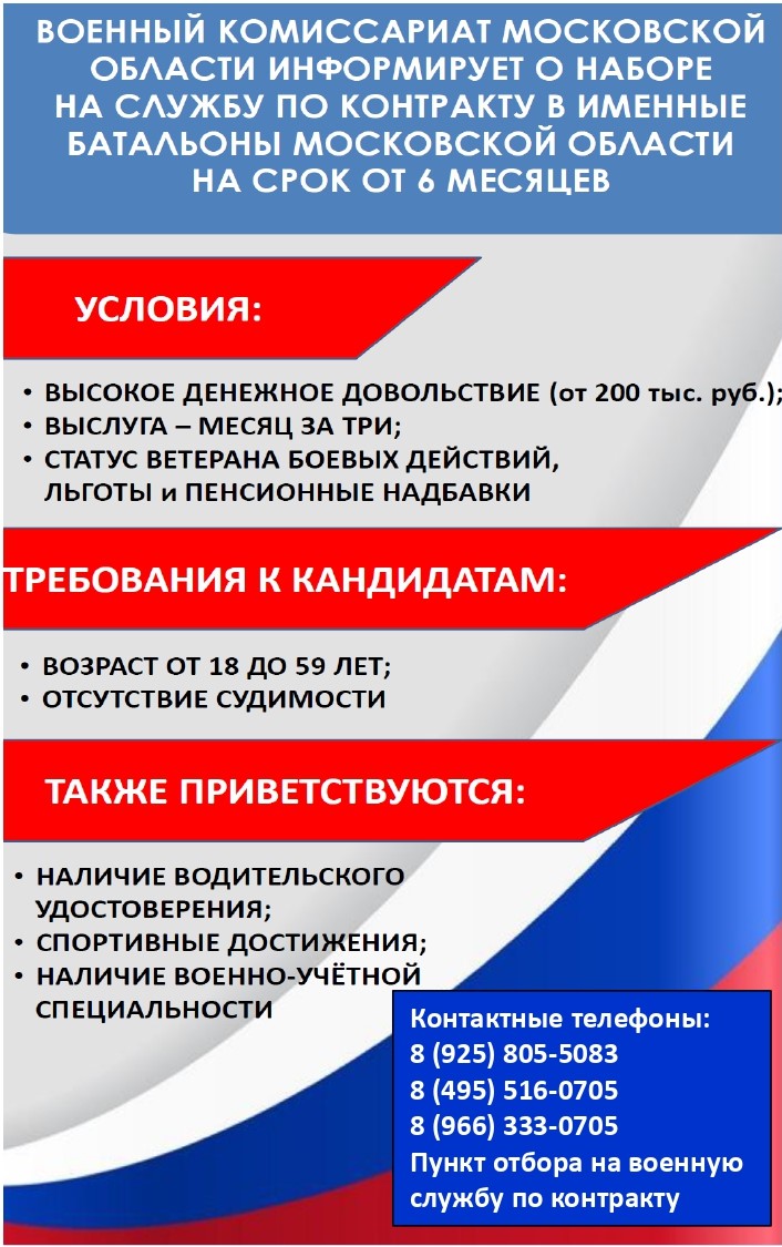 В Московской области формируются именные батальоны в составе Министерства  обороны Российской Федерации | 14.09.2022 | Руза - БезФормата