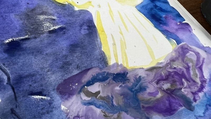 Тучковцы рисовали рождественского ангела