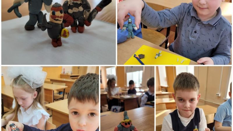 Тучковские школьники рисовали и лепили богатырей
