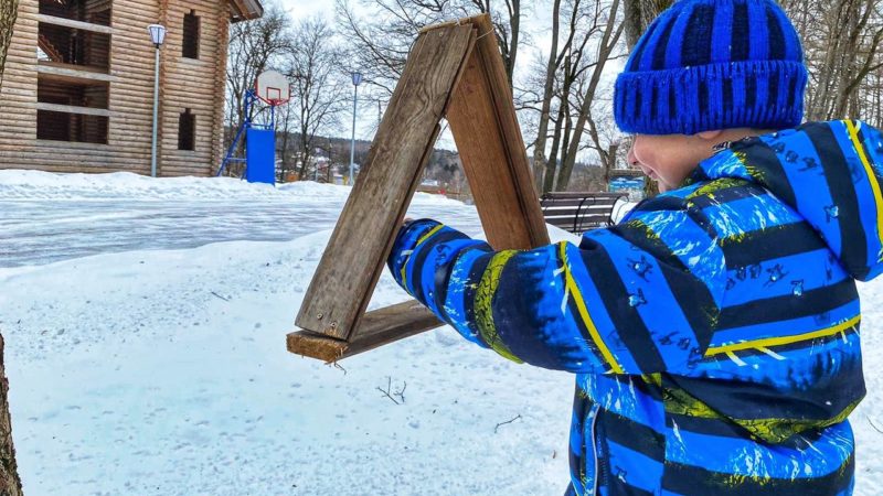 На Городке подкармливают пернатых