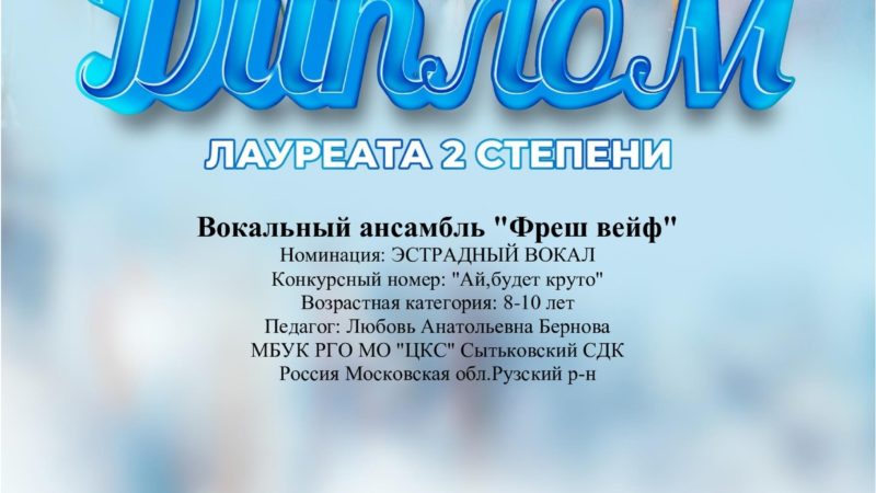 «Фреш вейф» – лауреаты «Весенней капели»