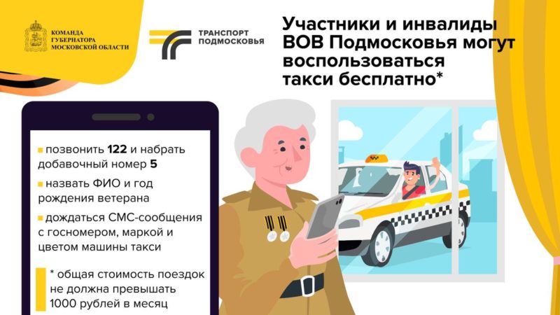 Жителям Рузского городского округа – о бесплатном такси для ветеранов