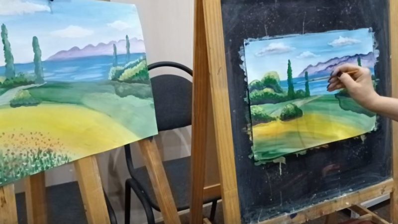 Дороховчане учились рисовать пейзаж