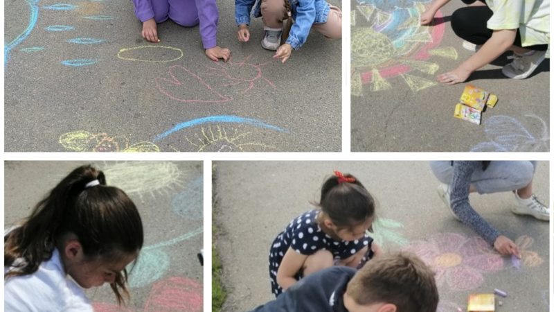 Богородцы рисовали лето на асфальте