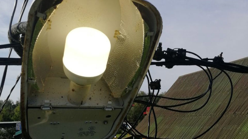 В Рузском округе меняют лампы в фонарях