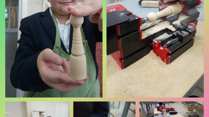 Тучковские школьники мастерили балясины