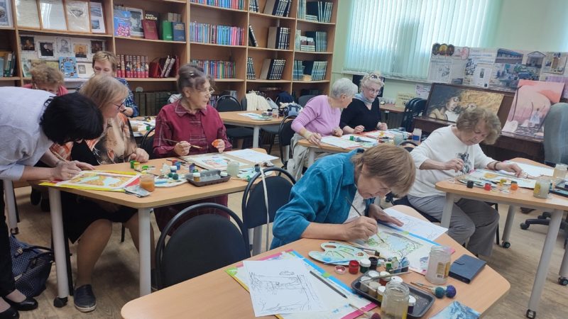 Тучковцы изображали осенний пейзаж