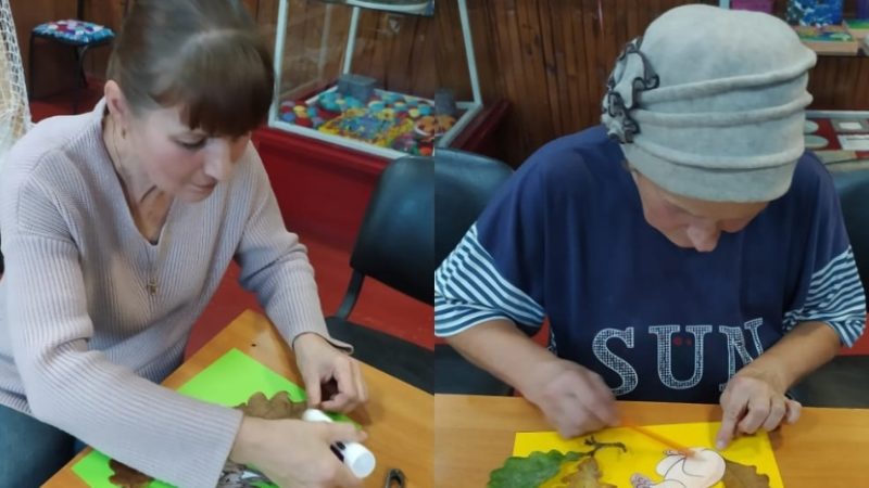 Богородские пенсионеры делали осенние аппликации