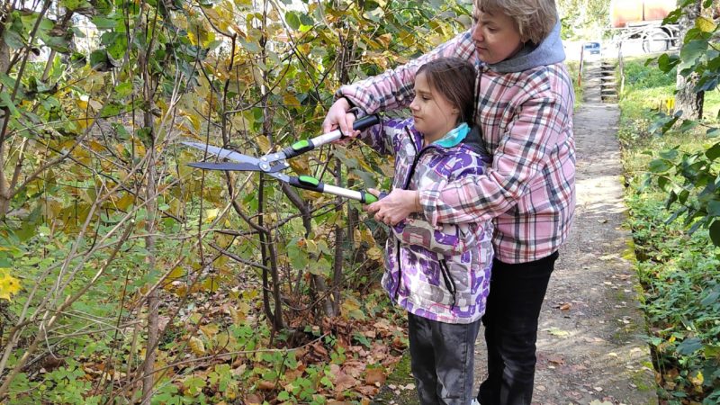 Юные читатели Краснооктябрьской библиотеки привели в порядок ее территорию
