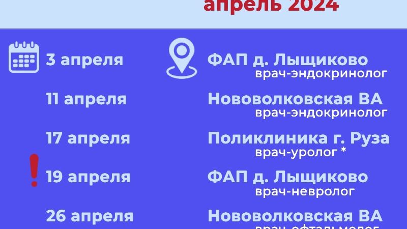 Жителей Рузского округа информируют о приеме врачей-специалистов