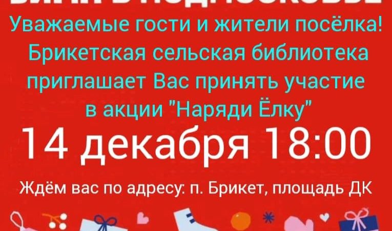 В Брикете приглашают на акцию «Наряди елку»