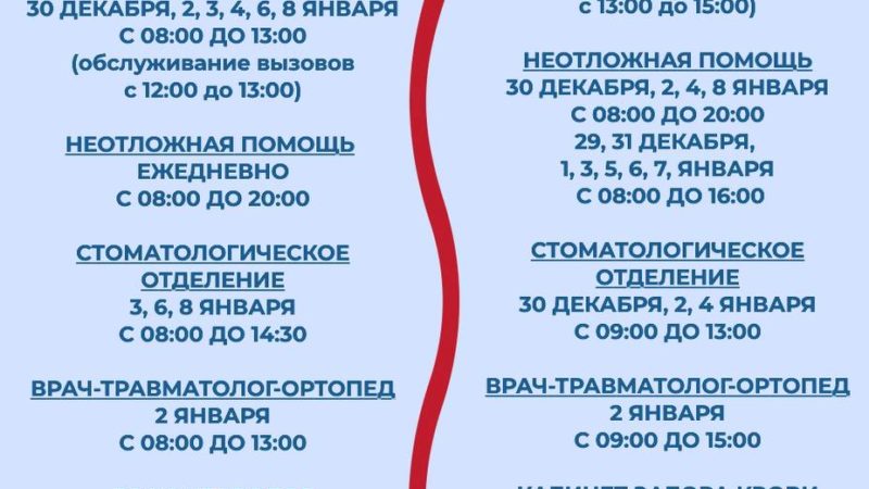 Ружан информируют о графиках работы Рузской и Тучковской поликлиник 