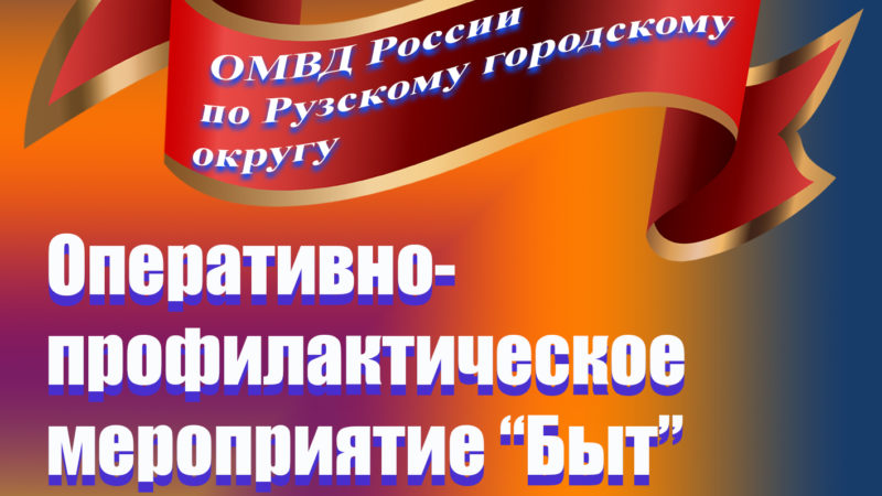 В полиции Рузы подвели итоги оперативно-профилактического мероприятия «Быт»