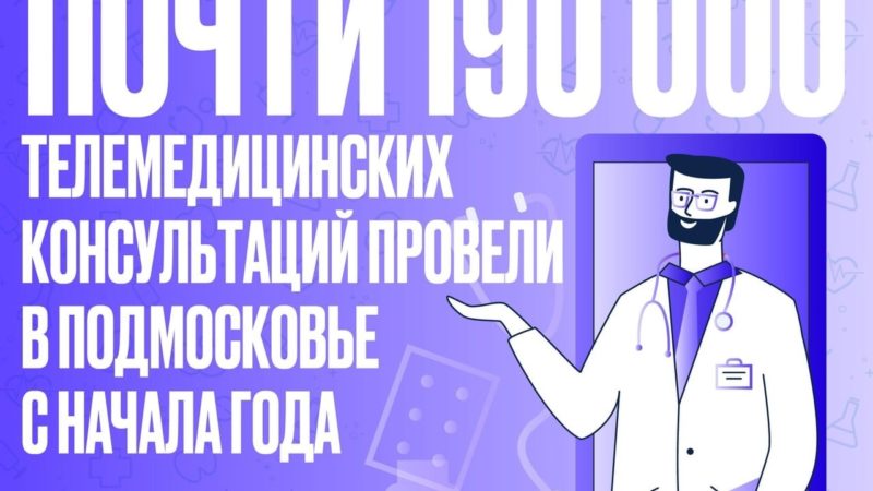 Почти 190 тыс. телемедицинских консультаций провели в Подмосковье с начала года