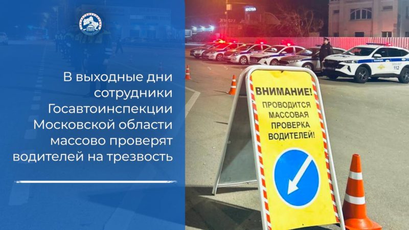 Подмосковных водителей массово проверят на трезвость в праздничные дни
