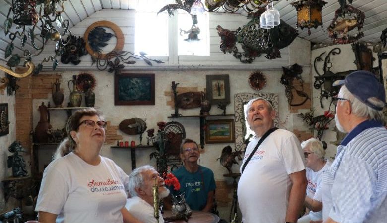 Участники «Активного долголетия» из Рузы оценили творчество местного художника по металлу   