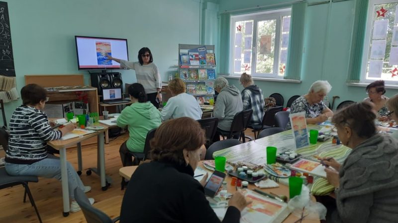 В Тучковской библиотеке рисовали в стиле импрессионизма