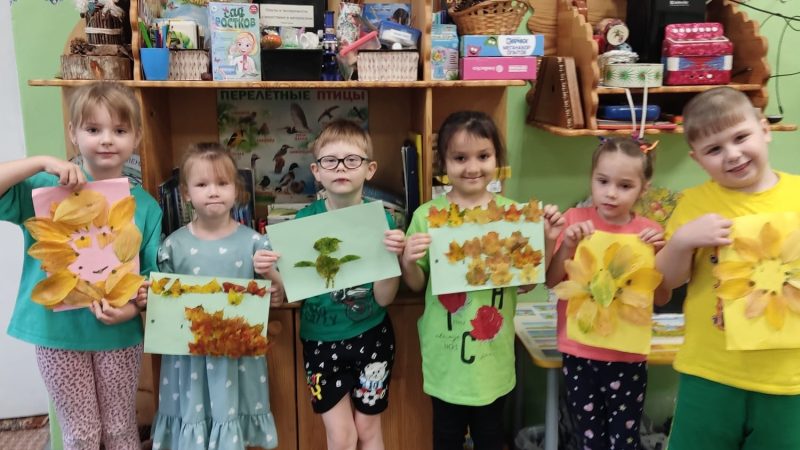 Творческие занятия в ДО Беляная Гора: осень в аппликации