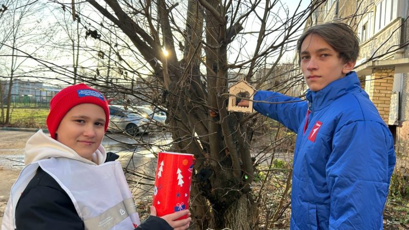 Рузские волонтёры сделали кормушки для птиц