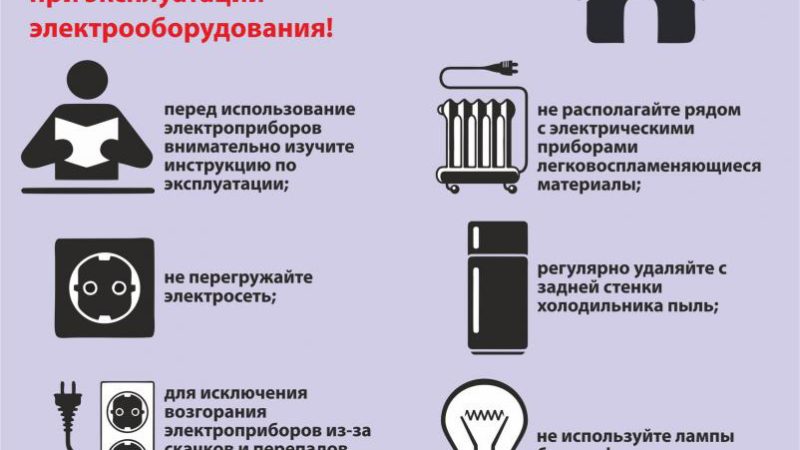Ружанам напоминают правила безопасной эксплуатации электроприборов