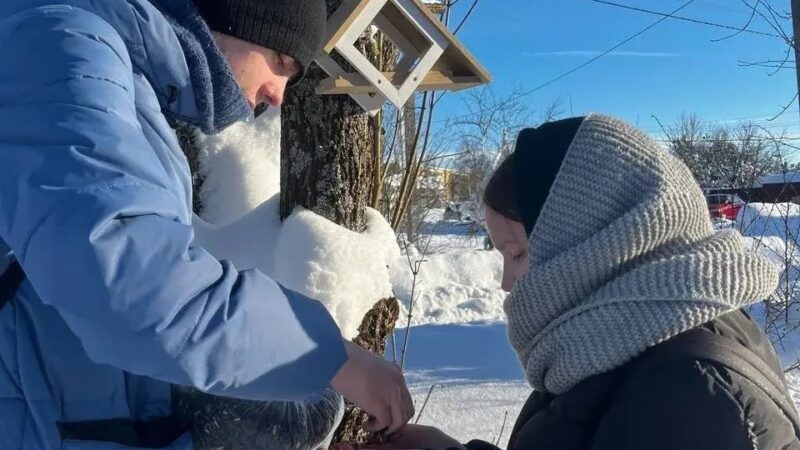 Юные нестеровцы помогают птицам пережить зиму