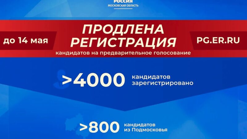 Регистрация участников предварительного голосования «Единой России» продлена до 14 мая  