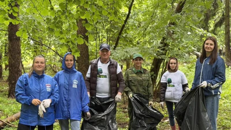 В Рузском округе очищали лес от мусора
